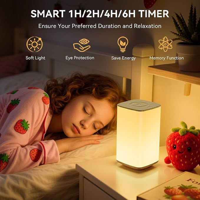 Auxmir Nursery Night Light for Kids, Touch Dimmable Night Lamp with 256 RGB Color Changing for Baby Adult, Breastfeeding, Sleep Aid, 4000mAh Rechargeable Bedside Table Lamp with Timer, Soft Eye Caring - Bloomnest