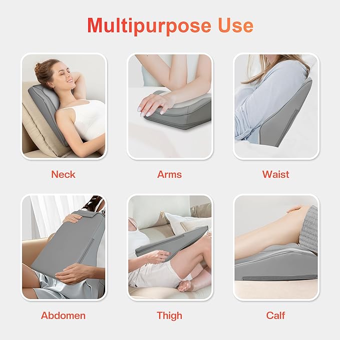 COMFIER Shiatsu Neck and Back Massager with Heat & Vibration, 3D Deep Kneading Back Massage for Pain Relief, Home Office Use,Gift for Her/Him,Gray - Bloomnest