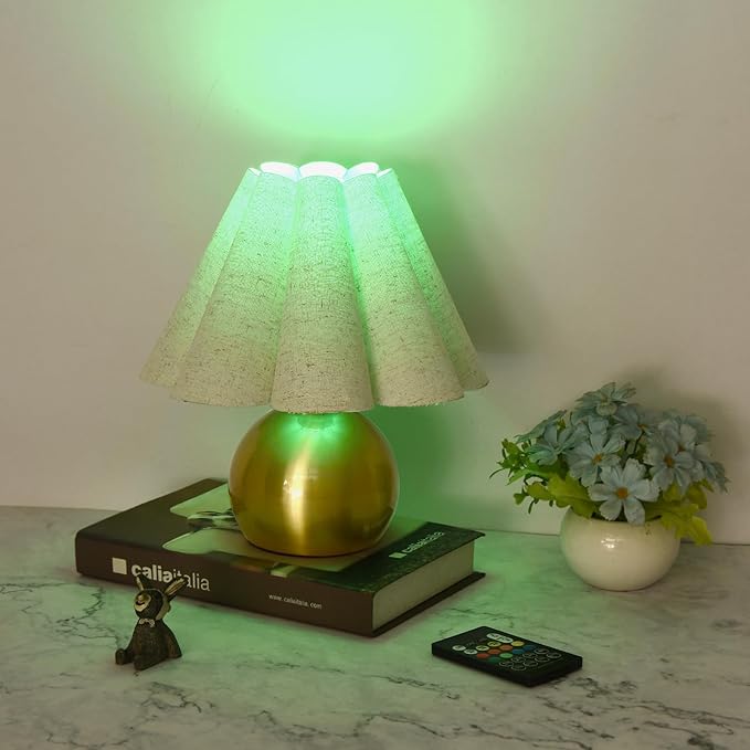 Rechargeable Crodless Small Table Lamp, Battery Operated Remote Control Gold Mini Table Lamps for Bedroom Nightstand, Cute Small Table Lamp for Small Spaces for Kitchen Counter, Bookshelf - Bloomnest
