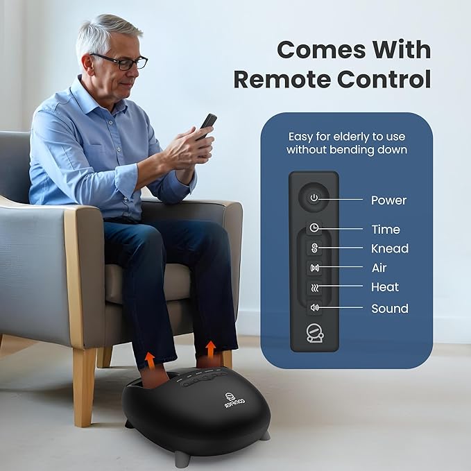 COMFIER Shiatsu Heated Foot Massager with Heat for Plantar Fasciitis Neuropathy, Deep Kneading Vibration Feet Massager for Mon Dad Men Women-Home Office Use - Bloomnest