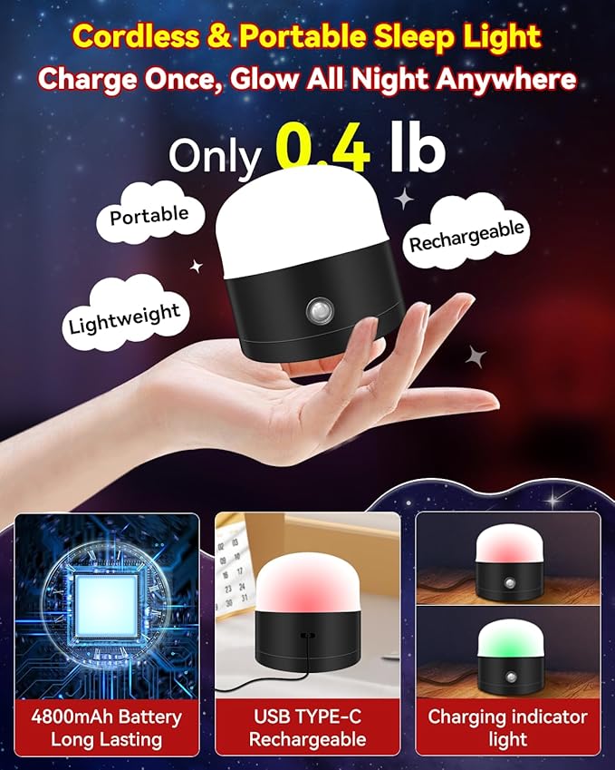 Neporal REDIX 670nm Red Light for Sleep, 100% Blue Light Blocking Night Light, Dimmable & 4 Timer Natural Promoting Melatonin for Fall Sleep, Specific Remote Touch Control Sleep Lamp for Bedroom - Bloomnest