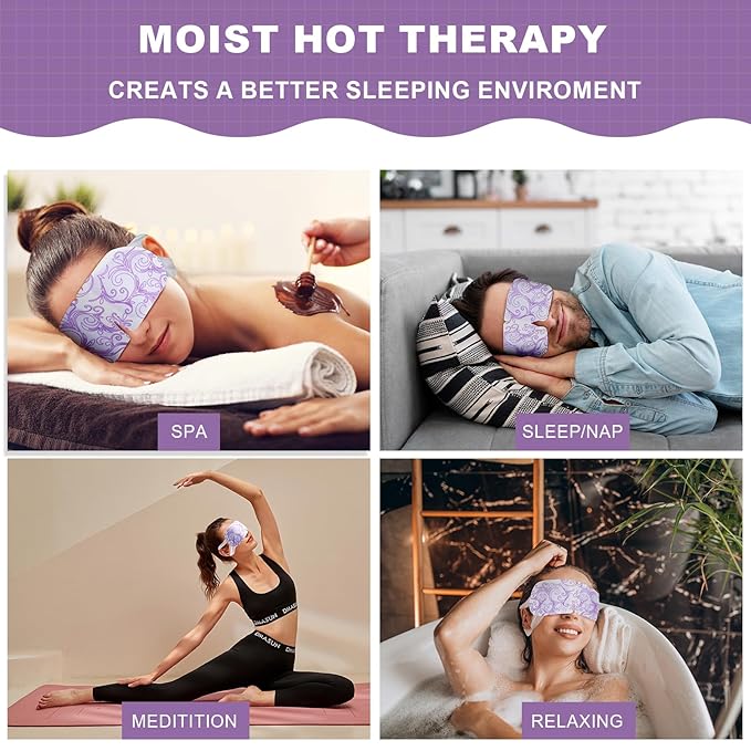ProCIV 16 Packs Steam Eye Masks for Dry Eyes Self Heated Eye Mask Disposable Sleep Mask Soothing Headache Relief Dry,Hot Warm Compress for Stress Relief Relief Eye Fatigue, Spa Gifts - Bloomnest