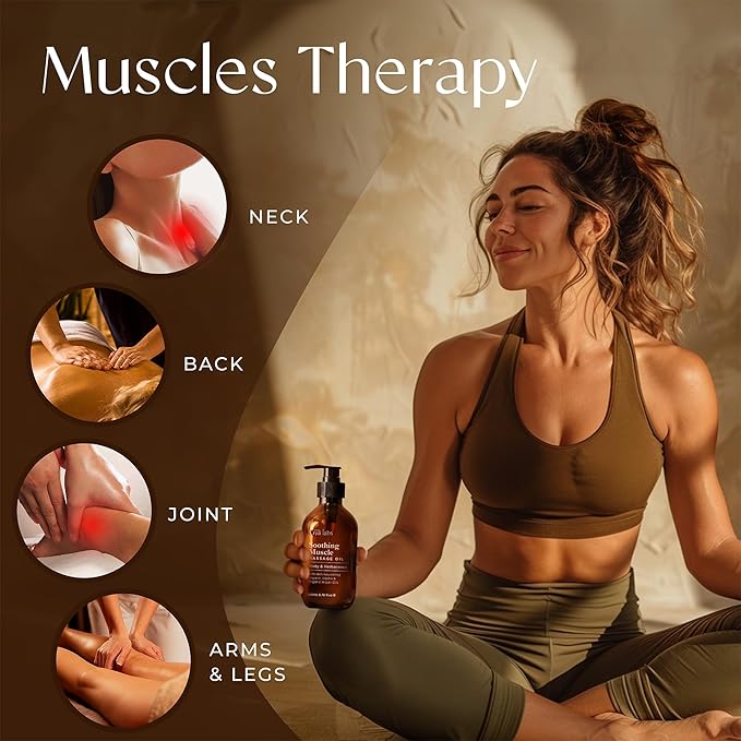 Gya Labs Soothing Massage Oil - 6.76 Fl Oz - Non-Greasy Formula for Sore Muscles, Deep Relaxation & All Skin Types - Suitable for Men & Women - Bloomnest