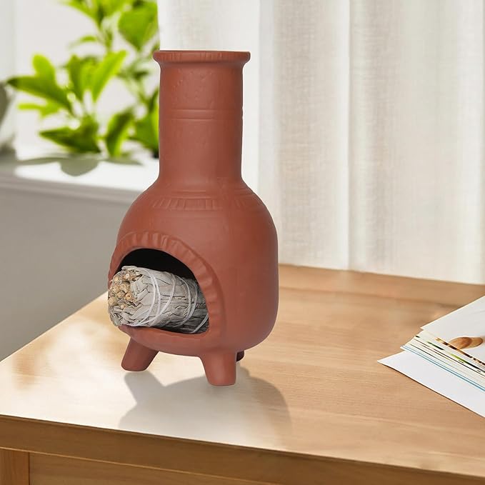 Handmade Ceramic Palo Santo Burner, Palo Santo Holder, Small Chimney for Burning Incense Cones, Sticks and Sage, Meditation Yoga Smudge Bowl, Chimeneas Incense Holder, Energy Purification - Bloomnest