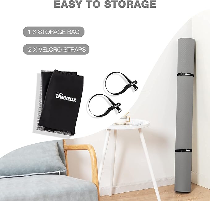 UMINEUX Large Yoga Mat for Men and Women 1/4 & 2/5 Inch Extra Thick TPE Fitness Mat for Home Gym Workout, Non-Slip, Eco Friendly Exercise Mat for Yoga, Pilates, Stretching, Meditation