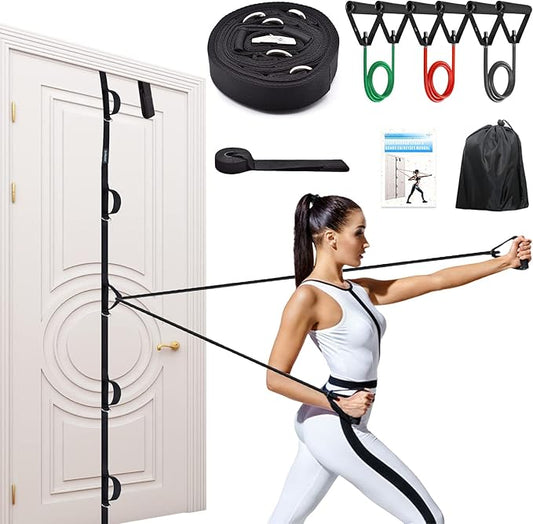 Brebebe Door Anchor Strap for Resistance Bands Exercises, Multi Point Anchor Gym Attachment for Home Fitness, Portable Door Band Resistance Workout Equipment, Easy to Install, Punch-Free, Nail-Free - Bloomnest