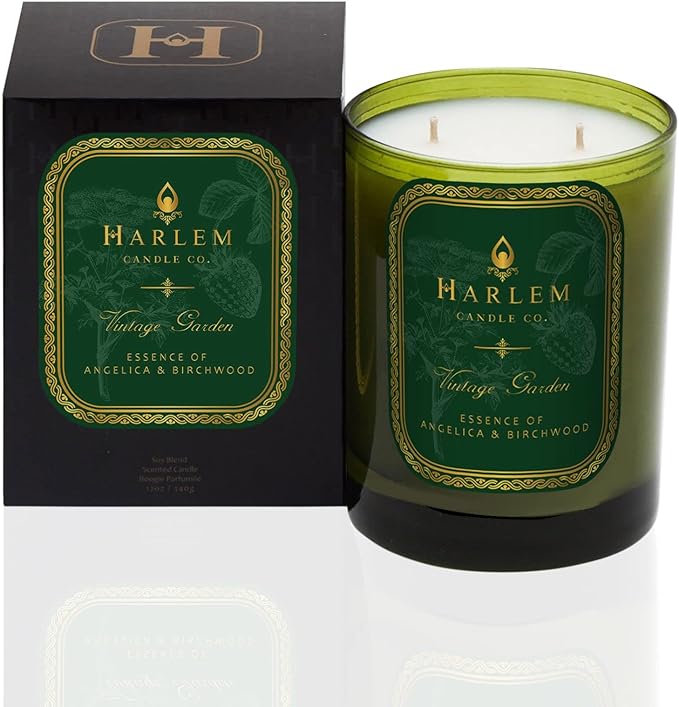 HARLEM CANDLE CO. Vintage Garden - Luxury Scented Soy Candle, 11 oz - 80-Hour Burn Time | Wild Berry, Rose, Absinthe, Angelica, Strawberry Musk, Birchwood | Scented Candles for Home - Bloomnest