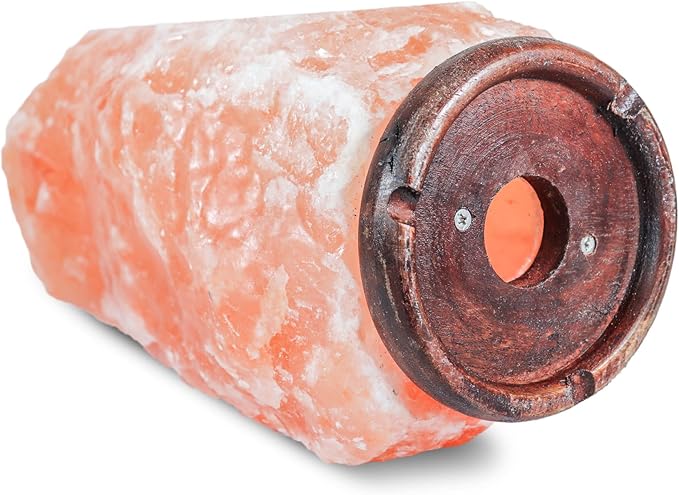 Himalayan Secrets Large Salt Lamp - Natural Pink Crystal with Wooden Base - Dimmer Cord and Bulb Included (25-30 LBS)