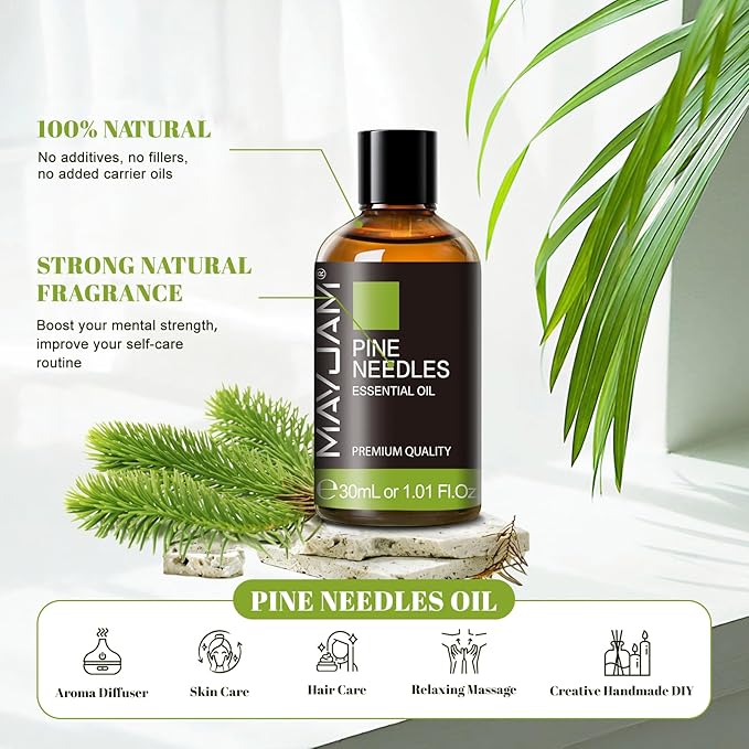 MAYJAM Pine Needles Essential Oil - 1.01 Fl.oz - Premium Grade Essential Oils for Home Diffusers Skin Care - Pine Needles Oil for Soap Candle Making Scent - Bloomnest