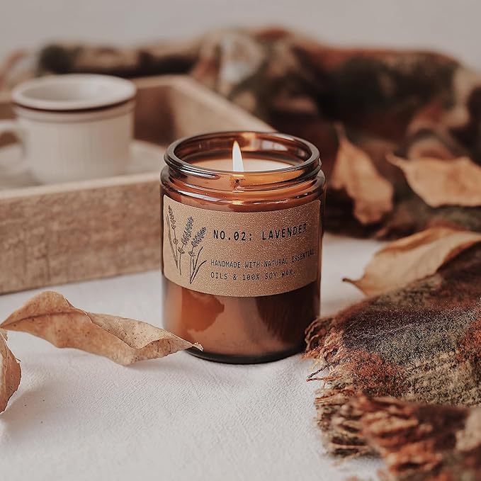 Aromatherapy Candles for Home Scented, Candle Gift Set for Stress Relief | Meditation | Yoga | SPA | Relaxing, Amber Jar Candles for Women, Birthday, Valentine, Mother's Day, 7.1 oz - Pack of 4 - Bloomnest