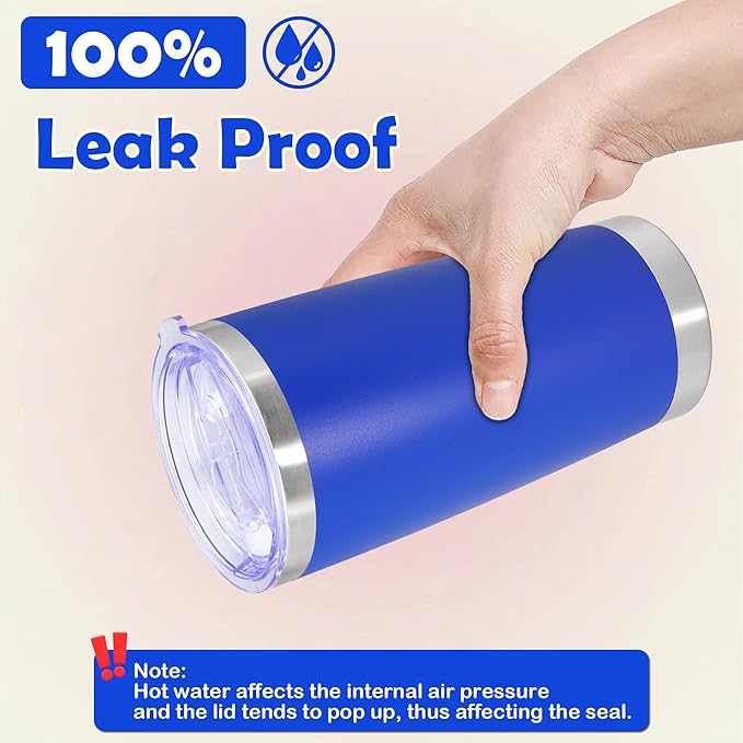 20oz Tumbler Stainless Steel Tumbler Cup with Lid Vacuum Insulated Double Wall Travel Mug, Durable Powder Coated Travel Coffee Tumbler Mug for Hot & Cold Drinks, Dark Blue,4 Pack