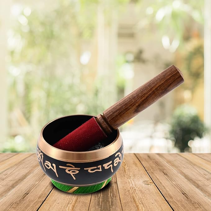 Handmade Tibetan Singing Bowl Buddhist Mantra Sound Bowl Set Meditation Yoga Stress Relief Birthday Christmas Gifts ShopLC