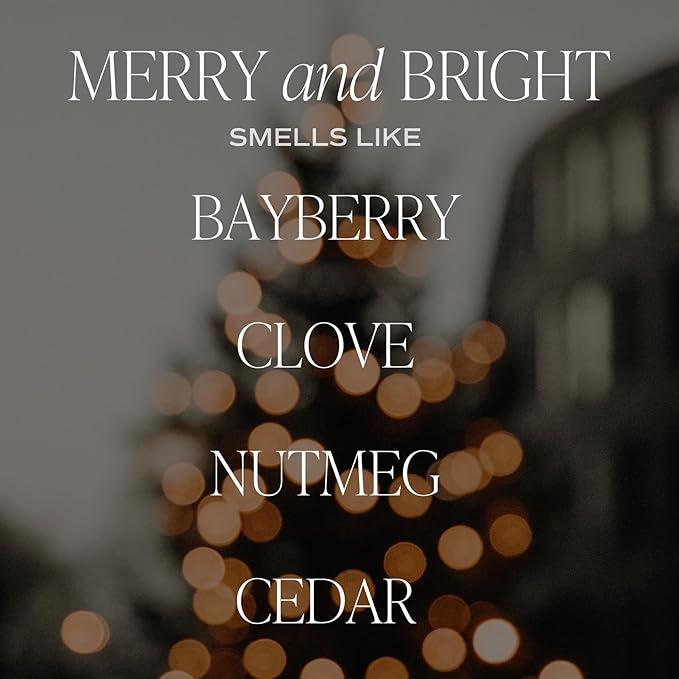 Sweet Water Decor Merry and Bright Christmas Scented Candles - Christmas Stocking Stuffers Soy Candles with Nutmeg Scent - Christmas Candles with 40 Hours Burn Time - 9Oz Gold Lid Clear Jar Candles - Bloomnest