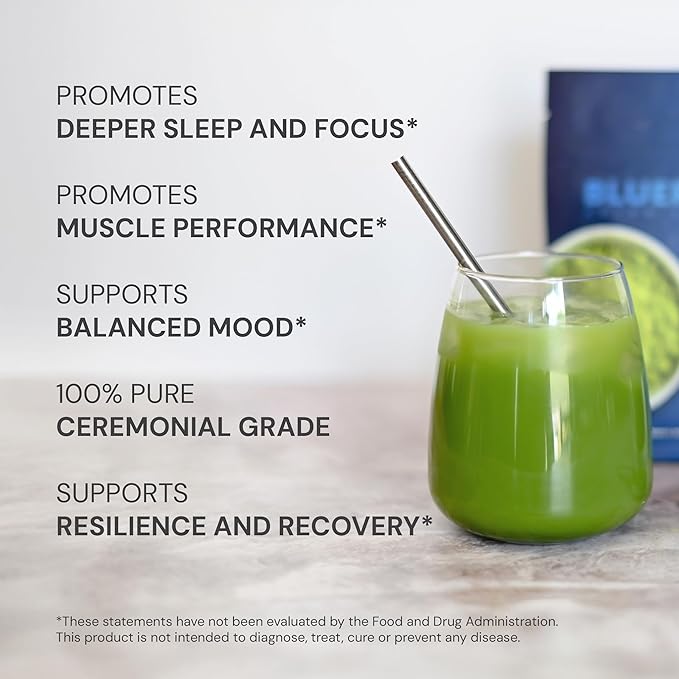 Blueprint Bryan Johnson Matcha Powder – Ceremonial Grade Japanese Matcha – Green Tea for Energy & Focus – Natural Caffeine, Antioxidant-Rich – 30mg L-Theanine- 30 Servings - Bloomnest