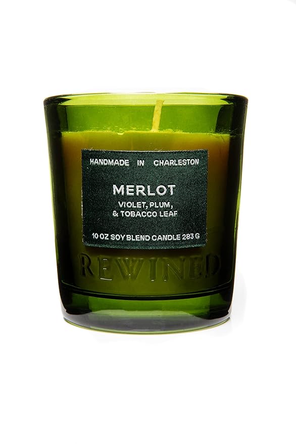 Rewined-Merlot Scented Candles(10oz)- Notes of Violet, Plum and Tobacco Leaf, Nontoxic Candles - Bloomnest