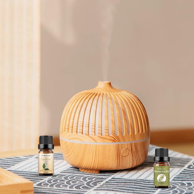Sedbuwza Jasmine Honeysuckle Essential Oil Set, Jasmine Fragrance Oil Honeysuckle Scent Oil Set for Diffuser, Aromatherapy, Massage, Soap, Candle Making 2 x 10 ml Sedbuwza