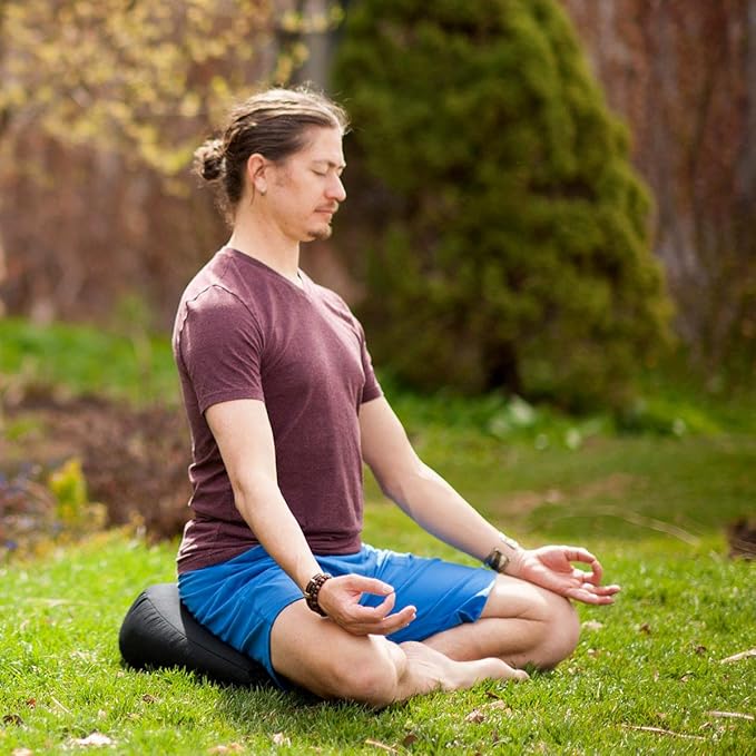 Hugger Mugger V-Shaped Meditation Cushion - Provides Support in Cross-Legged Sitting, Promotes Healthy Posture, Handmade in The USA - Bloomnest