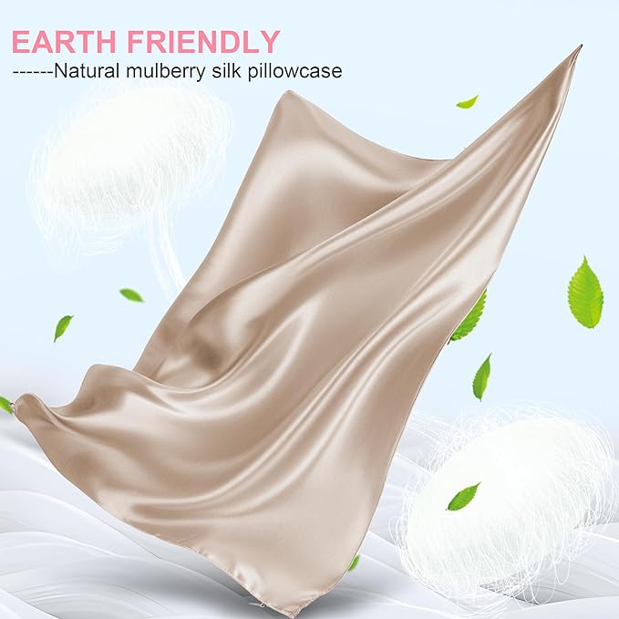 Silk Body Pillow Cover with Zipper, Mulberry Silk Pillow Cases Body Size Ultra Smooth and Soft Breathable Cooling Silk Satin Body Pillowcase for Hair and Skin (20x54 Inches, 1 Pack) - Bloomnest