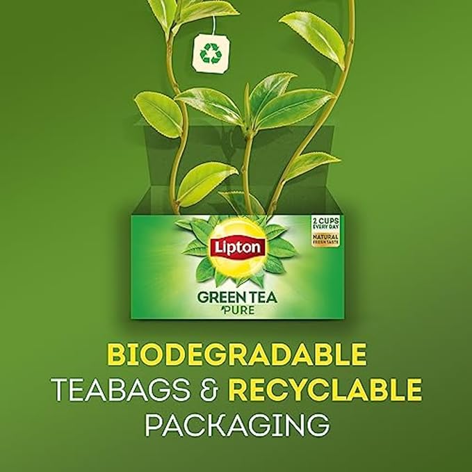Lipton Lemon Green Tea Bags, Flavored, Unsweetened Teabags for Hot Tea or Iced Tea with Caffeine and Flavonoids, 120 Total Tea Bags (20ct - Pack of 6) - Bloomnest