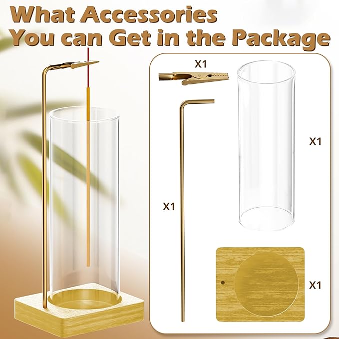 Incense Holder for Sticks, Insence-Stick Holder, Anti-Ash Flying No Mess Incense Burner, Incense Stick Holder with Glass Ash Catcher, for Yoga Spa Meditation Home Decor(1 Pack) - Bloomnest