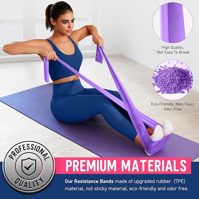 WALITO Resistance Bands for Working Out, Exercise Bands for Women and Men, Workout Bands for Physical Therapy, Stretch, Recovery, Pilates, Rehab, Strength Training and Home Gym - Bloomnest