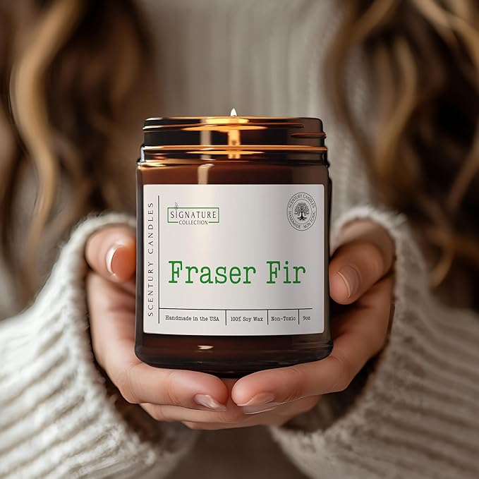 Fraser Fir Pine Scented Candle, Many Scents to Choose from, Christmas Tree Scented, All Natural Non-Toxic Soy Wax, Handmade in The USA (Fraser Fir) - Bloomnest