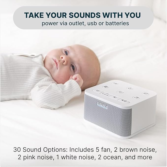 Serene Evolution 30 Sound White Noise Machine - Sleep Machine for Adults, Baby With Rain, Ocean, Pink Noise - Brown - Bloomnest