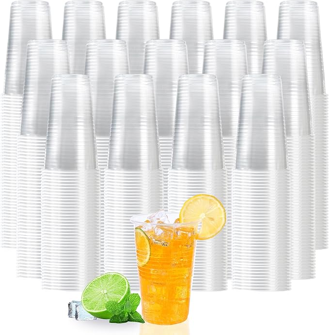 12 oz Clear Plastic Cups, Plastic Tumblers 2000 Count Bulk, PP Clear Cups Disposable for Wedding, Suit for Hot Beverages, Soda, Juice (12oz 2000count) - Bloomnest