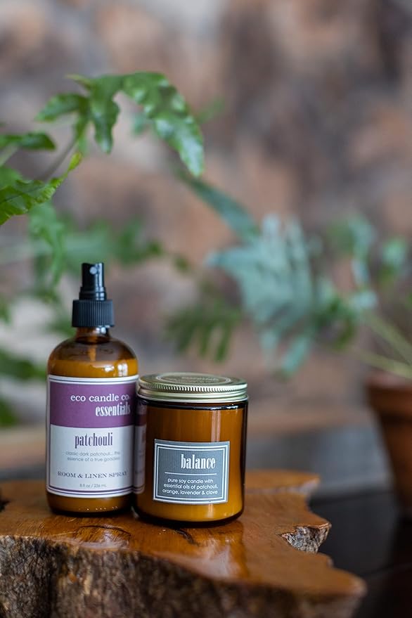 ECO CANDLE CO. Essentials Candle, Balance, 8 oz. - Scents of Patchouli, Orange, Lavender, & Clove - 100% Soy Wax, No Lead, Hand Poured, Phthalate Free, Midwest Grown Soybeans, All Natural Wicks - Bloomnest