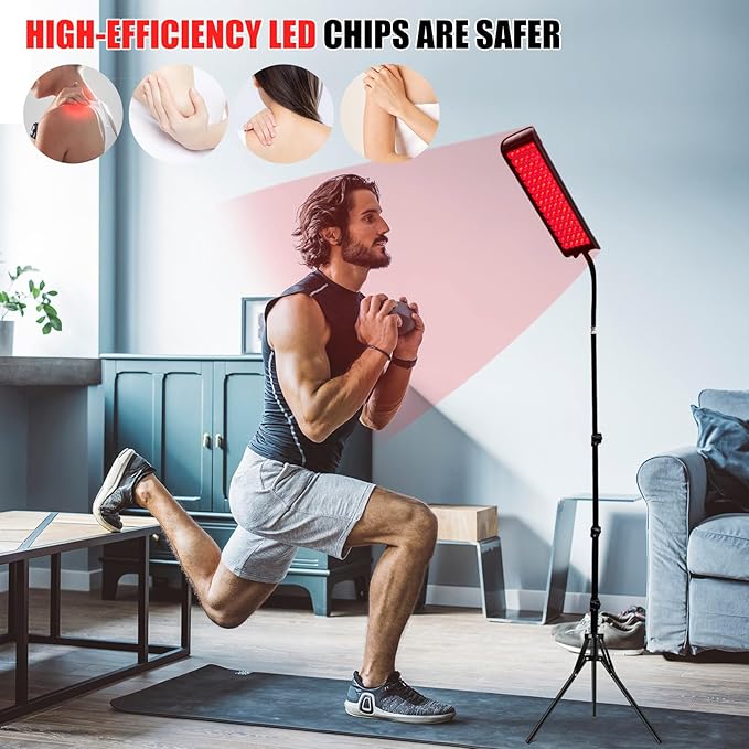 Red Light Therapy for Body and Face, cabpay Red Infrared Light Therapy Lamp with Stand Led 660nm Red Light-Therapy& 850nm Infrared Light Device for Face Knee Body, Skin Care at Home cabpay