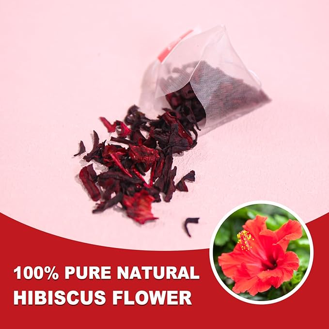 TEARELAE - Hibiscus Tea Bags - 2g x 80 Count - 100% Pure Hibiscus Flowers - Country of Origin Nigeria - Non-GMO - Caffeine-free - Aid Digestion & Support Heart Health - Bloomnest