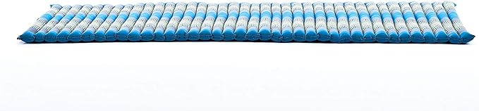 Leewadee - Foldable Floor Mattress - Japanese Roll Up Futon -Trifold Tatami Mat- Guest Floor Bed - Camping Mattress - Thai Massage Mat, Kapok Filled, 75 x 28 inches, Light Blue - Bloomnest