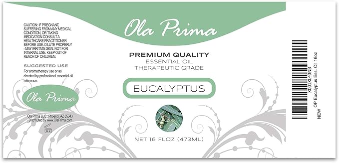 Ola Prima Eucalyptus Essential Oil 16oz Bulk – Therapeutic Grade for Aromatherapy, Diffuser, Stress Ease & Cleaning - Essential Oils - Bloomnest