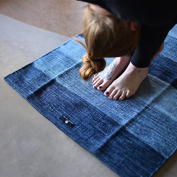 Hugger Mugger Cotton Yoga Rug - Absorbent, Grippy Tight Weave, Ashtanga and Hot Yoga Rug, Helps with Slippery Hands and Feet - Bloomnest