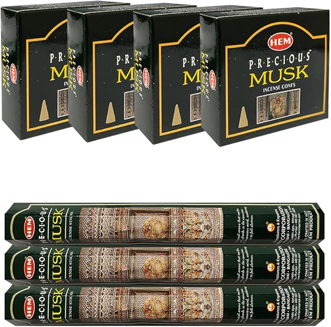 Musk Incense Sticks and Cone Incense Holder Variety Pack Bundle insence insense insienso TRUMIRI