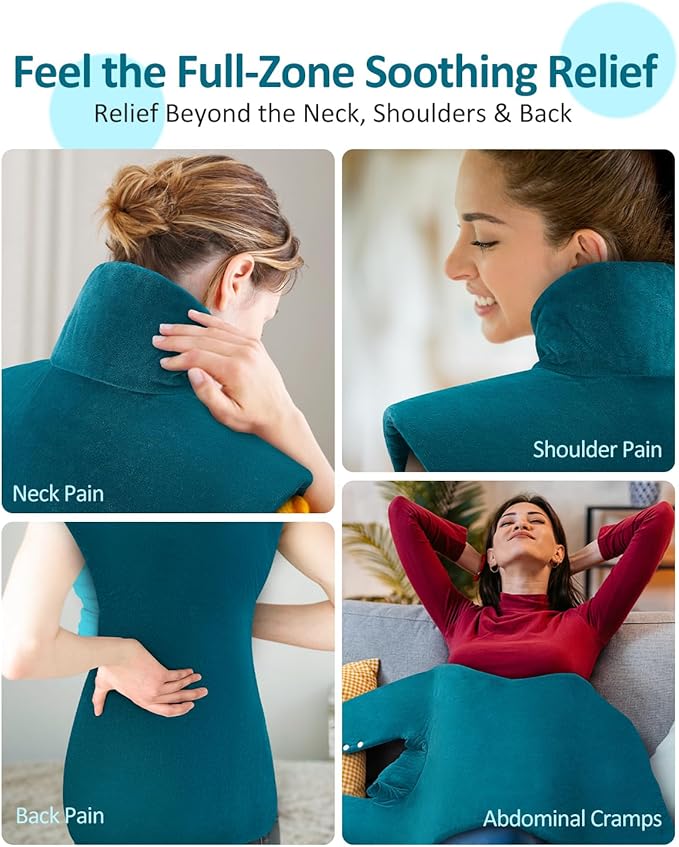 Heating Pad for Back, Valentines Day Gifts for Her, Extra Large Heat Pad for Full Body Relax, Electric Heated Wrap for Neck Shoulders, Anniversary & Birthday Gifts for Women Mom Grandma Sister Wife - Bloomnest