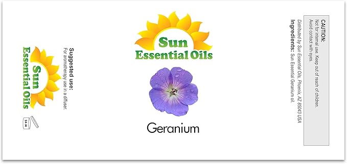 Sun Essential Oils Geranium Essential Oil – Pure Aromatherapy Oil for Skin & Diffusers (8 oz) - Bloomnest