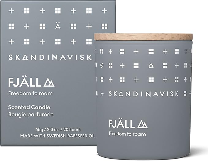 Skandinavisk FJÄLL 'Highland' Mini Scented Candle. Fragrance Notes: Heather and Thyme, Ground Berries and Leaf Sap. 2.3 oz. - Bloomnest