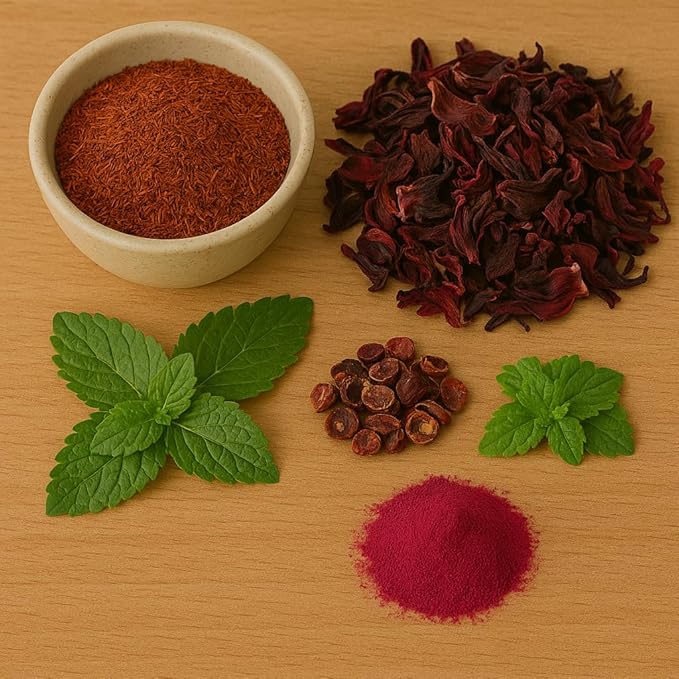 Hibiscus Rose Balance Mood Herbal Tea Infused with Adaptogens – Hibiscus, Rooibos, Rose Hips, Beetroot & Lemon Balm Blend | Calm Heart & Inner Balance | Caffeine-Free 2.8oz Pouch - Bloomnest