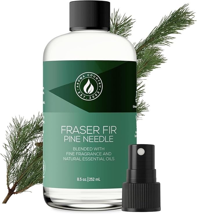 Aroma Country Fraser Fir Diffuser Oil - Luxury Essential Oils for Diffuser Refill & Air Freshener Room Spray - Long-Lasting & Natural Home Fragrance, Pine Needle Scented Oil for Diffusers (8.5 Fl. oz) AromaCountry
