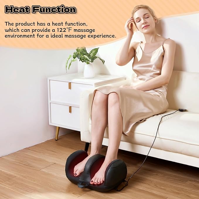 Foot Massager with Heat, Shiatsu Foot Massager, Calf and Foot Massagers, for use at Home and Office, Gift for Wife, Mother - Bloomnest