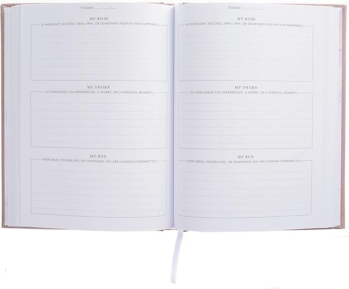 Graphique Self-Care Journal - Gratitude - 256 Pages - Weekly Quote & Daily Fill in Interiors - Hardbound Fabric Cover - Ribbon Marker (6" x 8") - Bloomnest