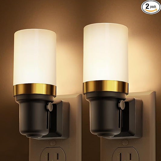 L LOHAS LED Night Lights Plug into Wall, Dimmable Night Light with Auto On/Off Sensor, 3000K Warm White, 0-100LM Adjustable Brightness, Ideal for Bathroom Night Light, 2 Pack - Bloomnest