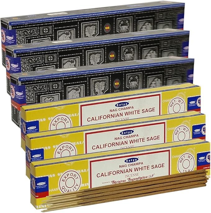 Super Hit White Sage Incense Sticks & Holder Bundle Variety Pack from House of Nag Champa Incense Sticks and Trumiri