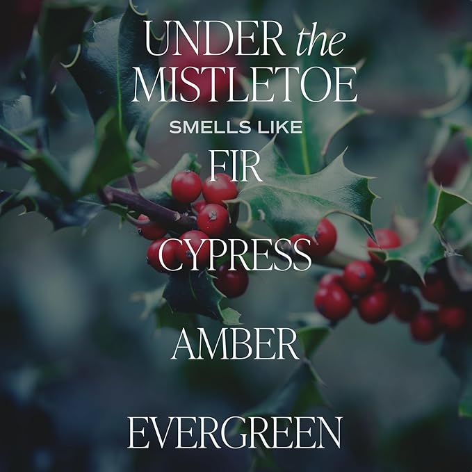 Sweet Water Decor Under The Mistletoe Holiday Candle - Cypress, Evergreen, Cedar, Pine Scented Candle for Christmas - 15oz Matte Green Jar, 70+ Hour Burn Time - Christmas Decor and Gifts - Bloomnest