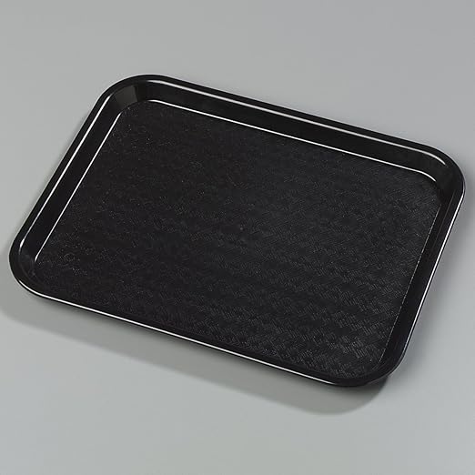 Carlisle FoodService Products CT101403 Cafe Standard Plastic Cafeteria/Fast Food Tray, NSF Certified, BPA Free, 14" Length x 10" Width, Black - Bloomnest