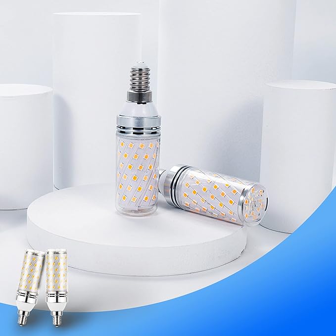 E12 100W Equivalent Led Candelabra Bulbs, E12 12W Led Candle Light Bulbs T6 C7 1200lm, 2700k Soft Warm White E12 Base Chandelier Pendant Ceiling Fan Bulbs, Non-Dimmable, 4Pack - Bloomnest