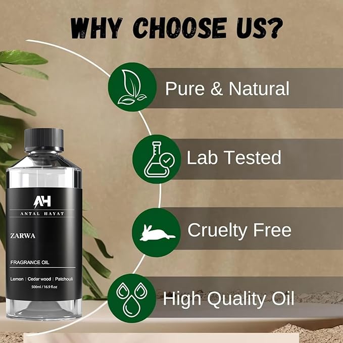 Hotel Scents Diffuser Oil Zarwa 500ml – Creed-Aventus Inspired Luxury Scent – Lemon, Cedarwood, Patchouli – Essential Oil Refill for Waterless & Ultrasonic Diffuser – Home & Hotel Aromatherapy Oil - Bloomnest