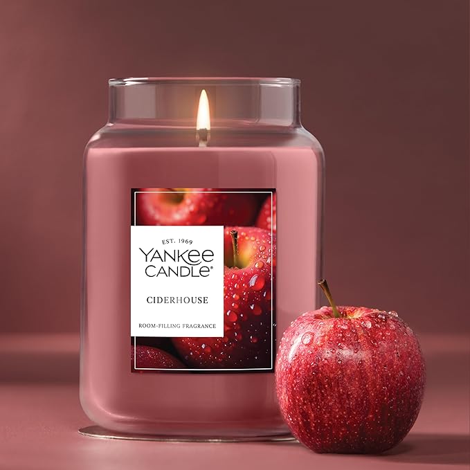 Yankee Candle, Ciderhouse Fall Scented Candle, 22oz Large Jar with up to 150 Hour Burn Time - Bloomnest
