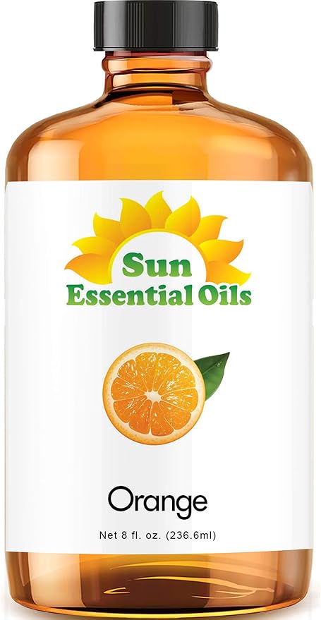 Sun Essential Oils - Sweet Orange Essential Oil 8 oz with Dropper for Diffusers, Hair, Skin Care, Aromatherapy Massage, Candle, Soap, Lotion & Cleaning Products Making, Citrus Scent for Home - Bloomnest